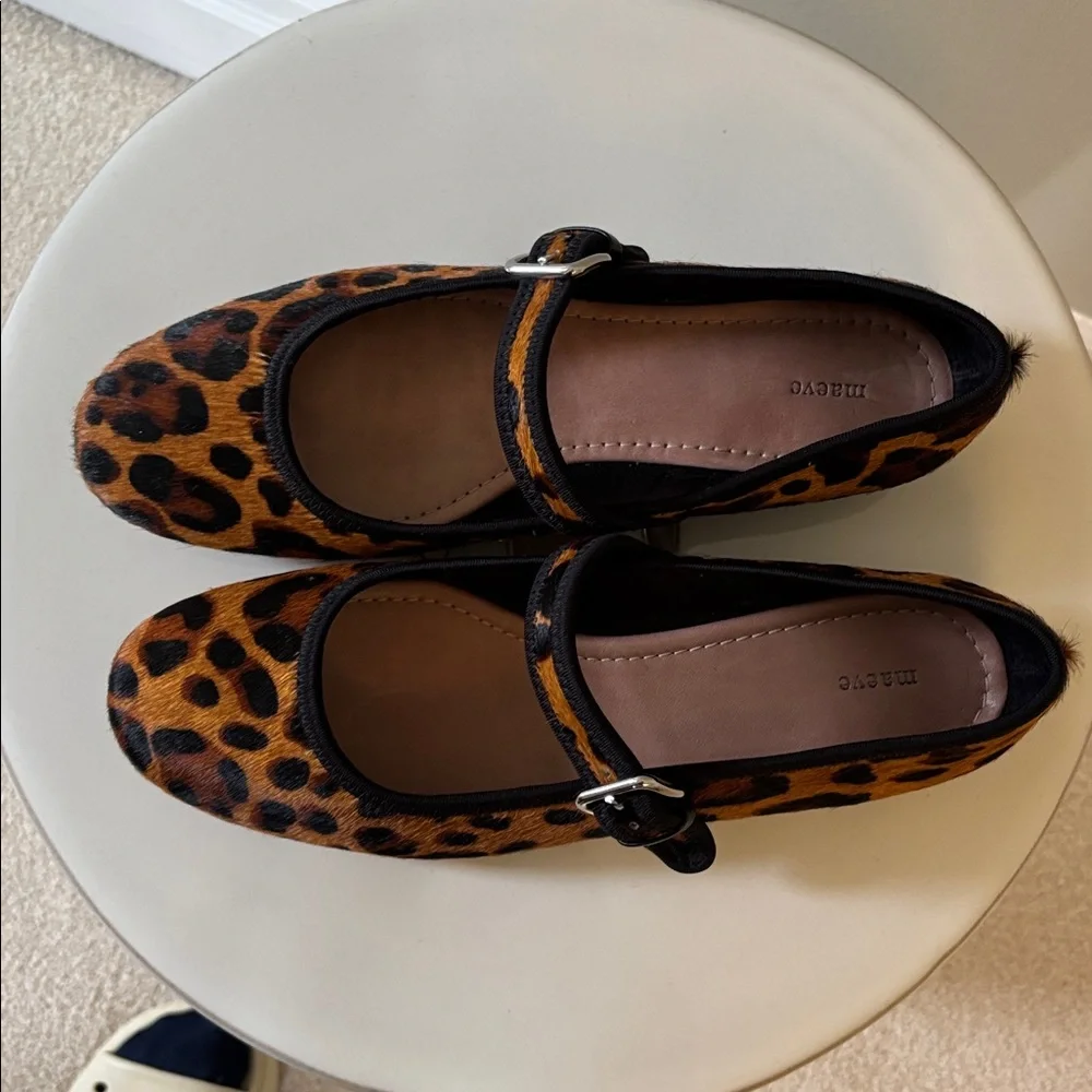 ANTHROPOLOGIE Maeve Calf Hair, Mary Jane Flats , Sz 38. - Picture 4 of 12